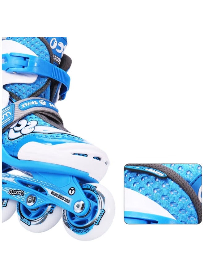 Meter high Migao Roller Skates Set For Children, Girls' Complete Inline Skating Set, Adjustable Straight-Wheel Skates, Sc0 Upgraded Version, Blue, Size L - Image 3