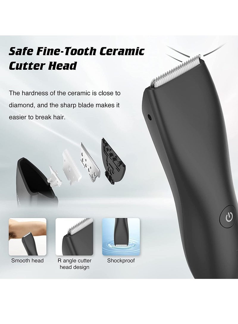 Generic Body Hair Trimmer and Shaver for Men Trimmer for Groin Charging Replaceable Ceramic Blade Body Groomer Electric Razor Waterproof - Image 2