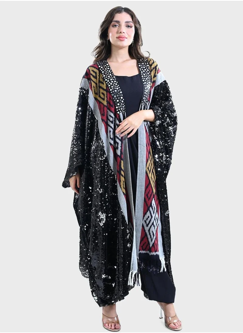 TOP TATO Embellished Cape Sleeve Kaftan