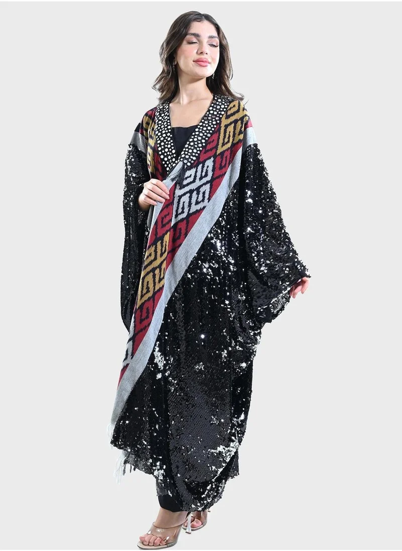 TOP TATO Embellished Cape Sleeve Kaftan