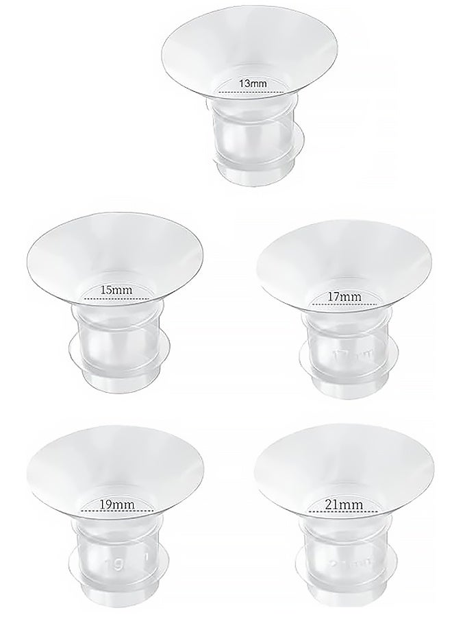 5 قطع من حشوات الشفة بأحجام 13/15/17/19/21 مم، مناسبة لأغطية/شفاه 24 مم، متوافقة مع مضخة الثدي القابلة للارتداء S12 Pro/S9 Pro/S9/S12، تعمل على تقليل قطر النفق من 24 مم إلى الحجم الصحيح. - Image 1