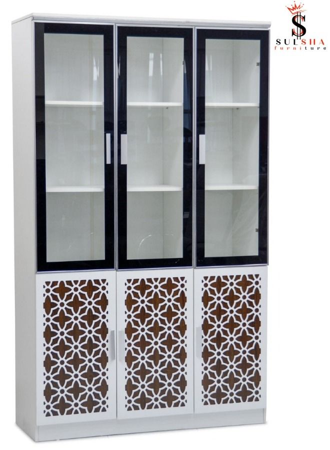 SULSHA Modern Wooden File Cabinet 6 Door ,Glass Door Cabinet New design - Image 1