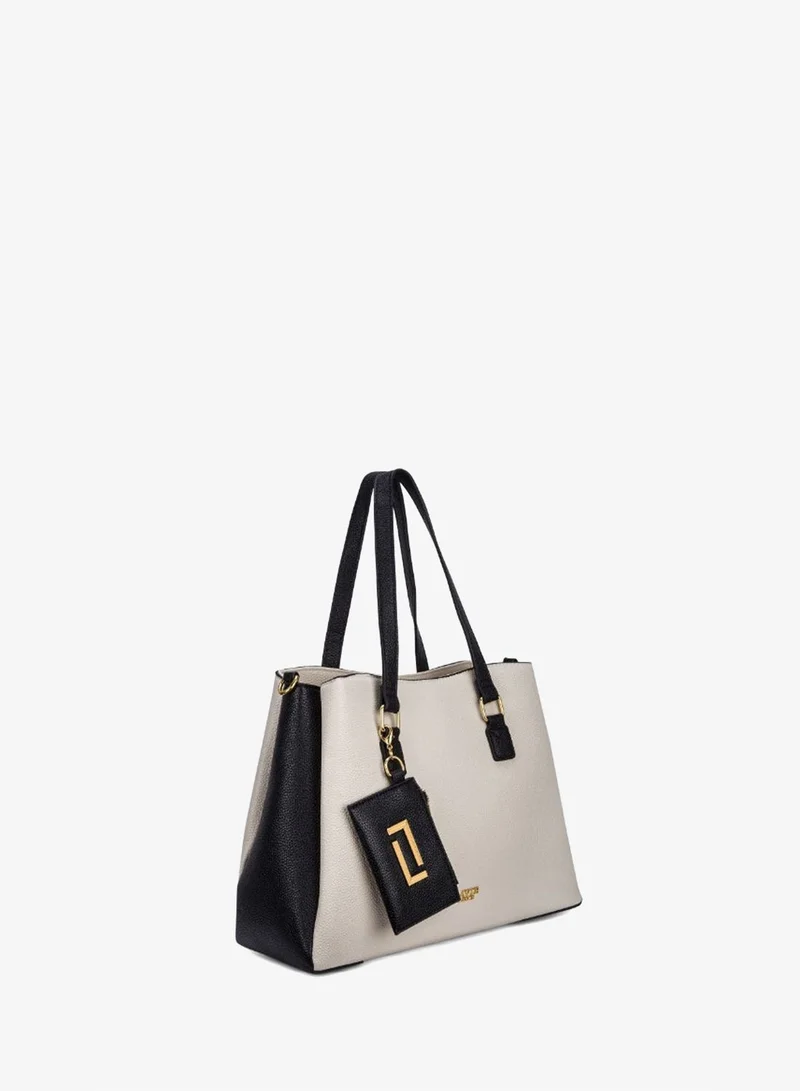 Lavie  Luxe Women's Rumi 3 Compartment Satchel (Off White) for Women | Best Price UAE