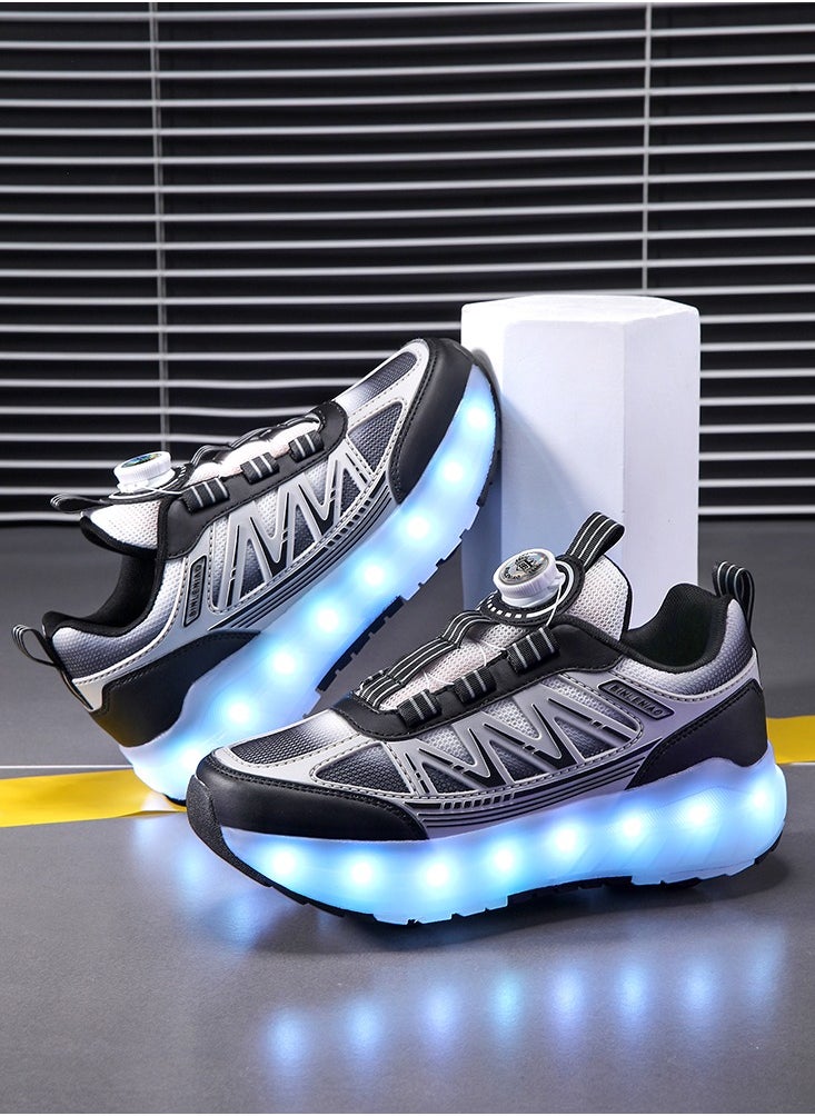 Generic - Roller Skates 4 Wheels Shoes for Kids New Upgrade Skates Sneakers LED Light Up Rechargeable Sport Sneaker for Boys Girls Beginner More Balanced - Image 1