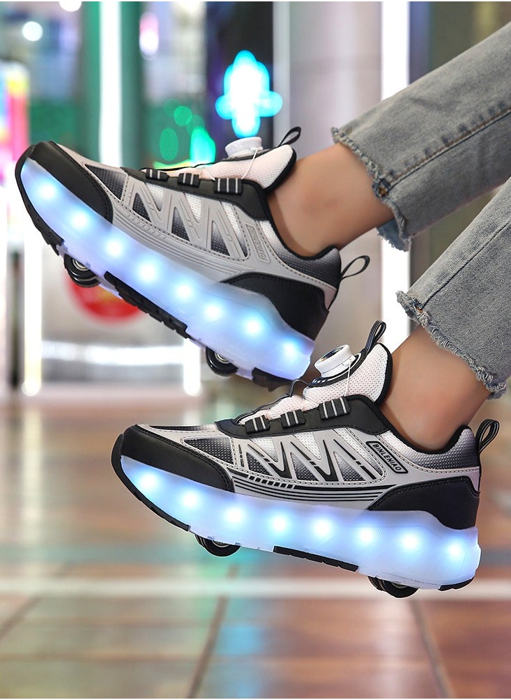 Generic - Roller Skates 4 Wheels Shoes for Kids New Upgrade Skates Sneakers LED Light Up Rechargeable Sport Sneaker for Boys Girls Beginner More Balanced - Image 1