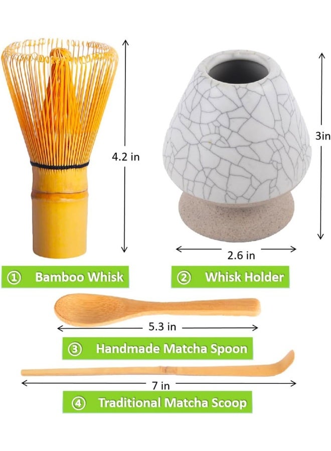 Zen Shi Fu  Japanese Matcha Whisk Set-Handmade Bamboo Whisk(Chasen) And Tea Scoop, Matcha Spoon And Unique Ceramic Whisk Holder - Tea Accessories For Tea Lovers  - Image 4