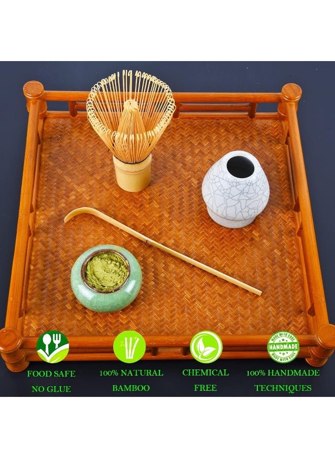 Zen Shi Fu  Japanese Matcha Whisk Set-Handmade Bamboo Whisk(Chasen) And Tea Scoop, Matcha Spoon And Unique Ceramic Whisk Holder - Tea Accessories For Tea Lovers  - Image 3