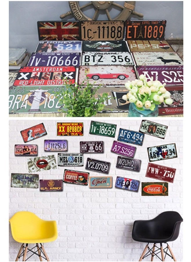 Generic Vintage Design Car Metal License Plate, 1V-18659 License Plate, Durable Chandelier for Living Room for Wall Decor  - Image 5
