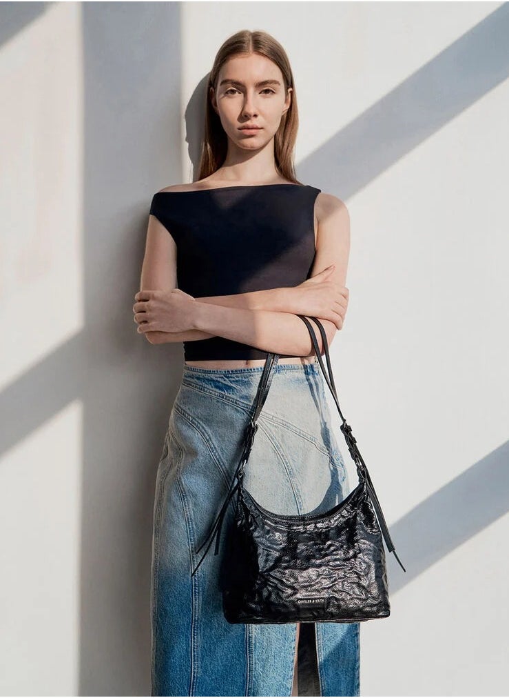 Charles & Keith Charles & Keith Lark wrinkled hobo bag  - Image 2