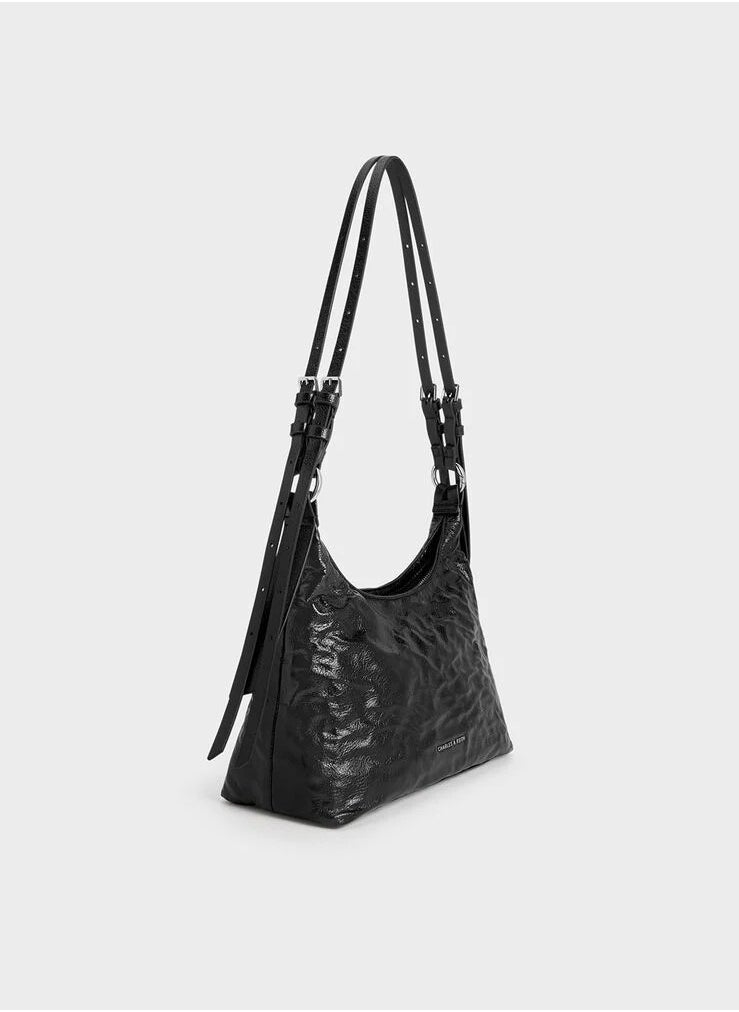Charles & Keith Charles & Keith Lark wrinkled hobo bag  - Image 3