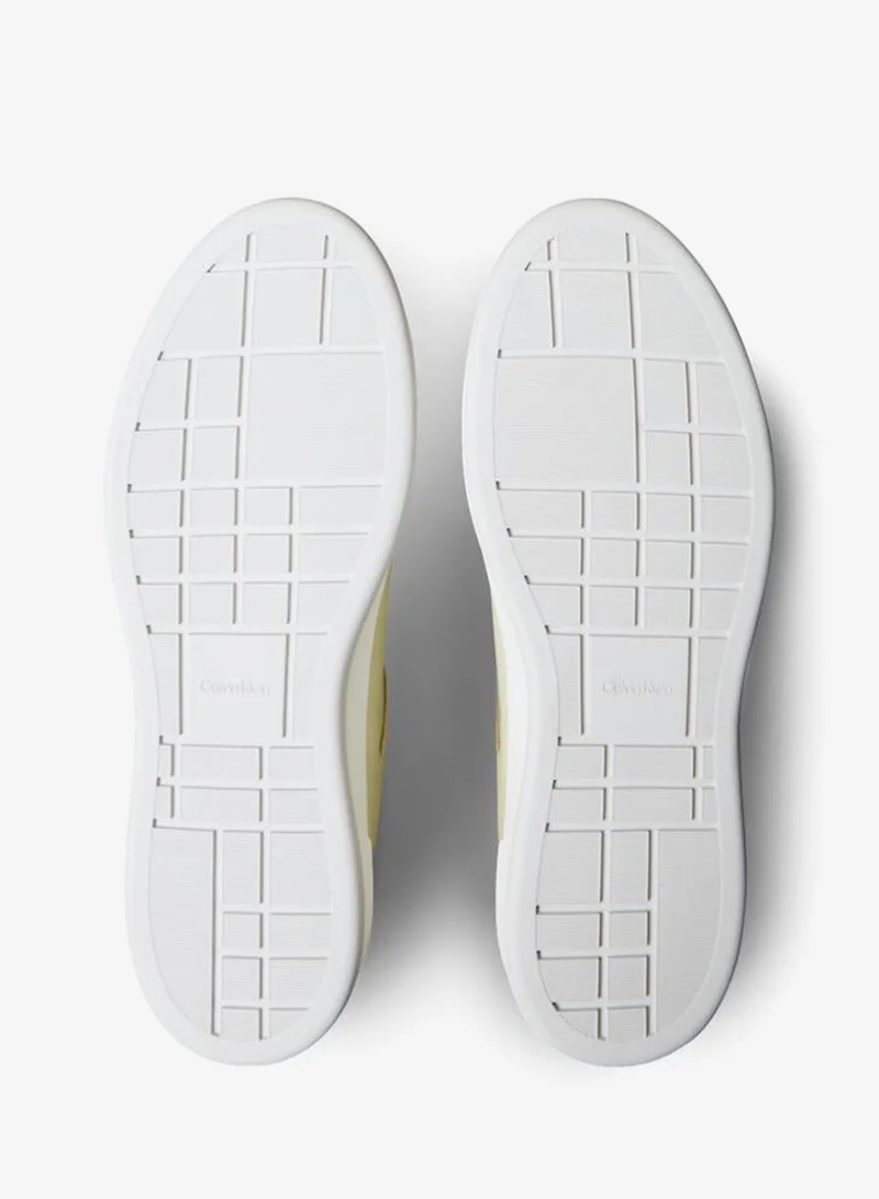 Calvin Klein Jeans Green Haze Leather Logo Tape Trainers for Women | Best Price UAE