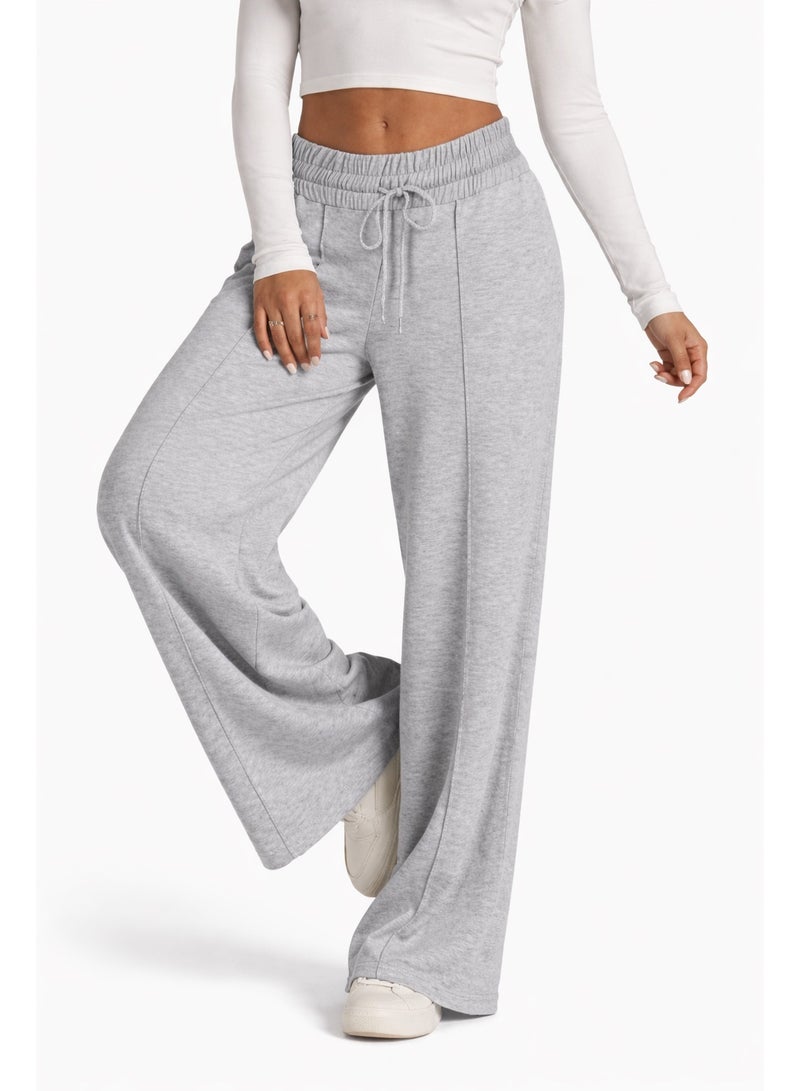 midelxp Women’s Wide Leg Sweatpants, Lightweight, High Waisted with Wide Pockets, Comfortable Lounge Pants with Drawstring - Image 1