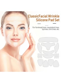 Maitys 32 Pcs Facial Chest Neck Silicone Pad Reusable Face Forehead Patches Facial Sleeping Mask Cover for Smoothing Facial Chest Neck Forehead Eye Mouth (Clear,Pink)  - Image 3