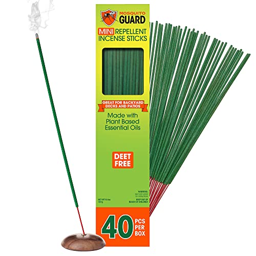 Mosquito Guard Mosquito Repellent Outdoor Patio Sticks 40 Pcs, 30Hrs Protection - Natural Mosquito Repellent Citronella Incense Sticks, Backyard Travel Camping Bug Repellent Outdoor & Indoors Gnat Mosquito Control - Image 1