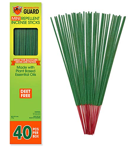 Mosquito Guard Mosquito Repellent Outdoor Patio Sticks 40 Pcs, 30Hrs Protection - Natural Mosquito Repellent Citronella Incense Sticks, Backyard Travel Camping Bug Repellent Outdoor & Indoors Gnat Mosquito Control - Image 2