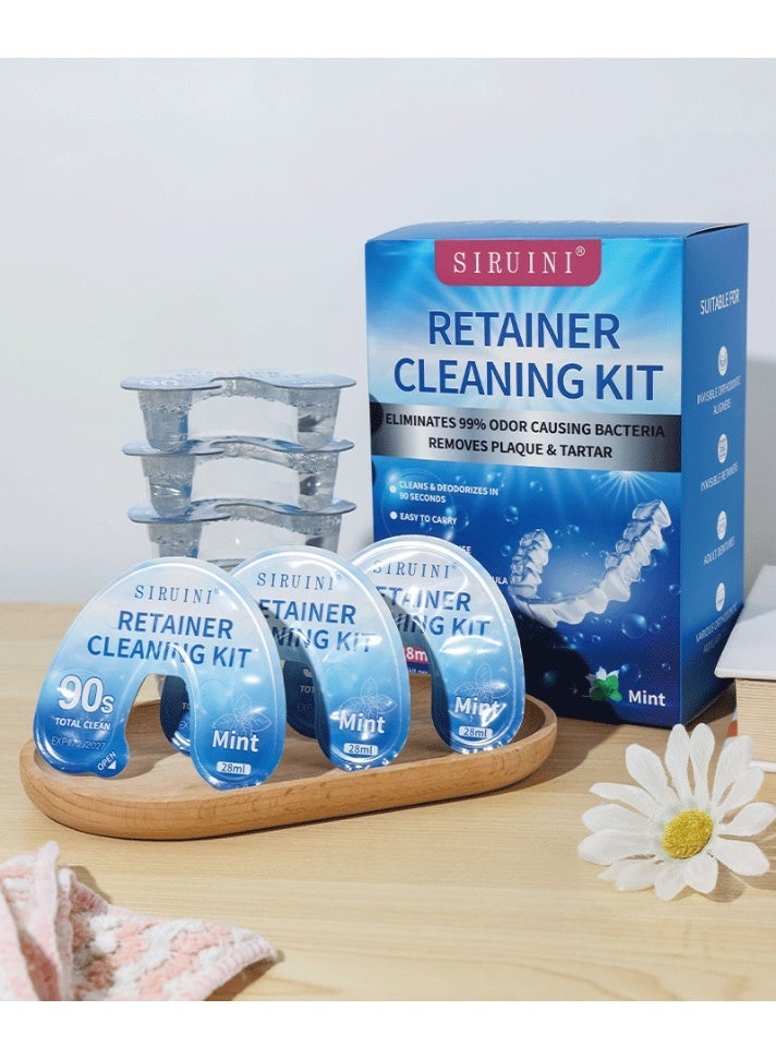 Siruini Aligner Cleaning Solution, Disposable Retainer Cleaning Solution, Mint Flavor 28ml*10pcs - Image 2