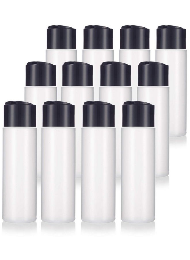 JUVITUS JUVITUS 8 oz / 250 ml Professional Natural Clear Refillable Plastic Squeeze Bottle with Wide Black Disc Cap Lid (12 pack)  - Image 1