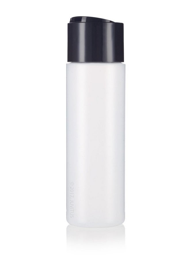 JUVITUS JUVITUS 8 oz / 250 ml Professional Natural Clear Refillable Plastic Squeeze Bottle with Wide Black Disc Cap Lid (12 pack)  - Image 3