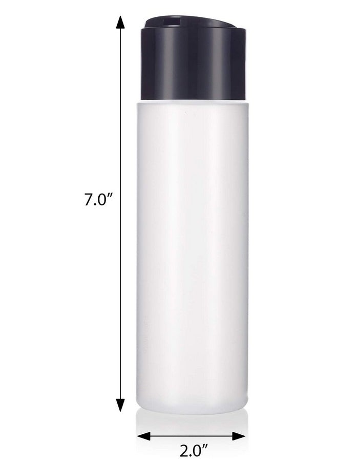 JUVITUS JUVITUS 8 oz / 250 ml Professional Natural Clear Refillable Plastic Squeeze Bottle with Wide Black Disc Cap Lid (12 pack)  - Image 2