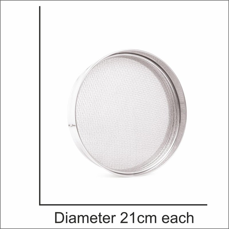 Prokart ProKart HeavyDuty 8Inch Stainless Steel 4 in 1 Interchangeable Sieve Premium Mesh Round Flour Sifter for Baking Maida Flour Atta Chalni Spice Powders Fine Mesh ChalniSieve for Home Kitchen - Image 3