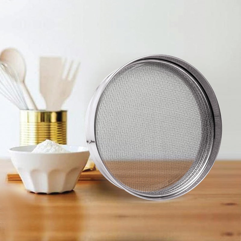 Prokart ProKart HeavyDuty 8Inch Stainless Steel 4 in 1 Interchangeable Sieve Premium Mesh Round Flour Sifter for Baking Maida Flour Atta Chalni Spice Powders Fine Mesh ChalniSieve for Home Kitchen - Image 2