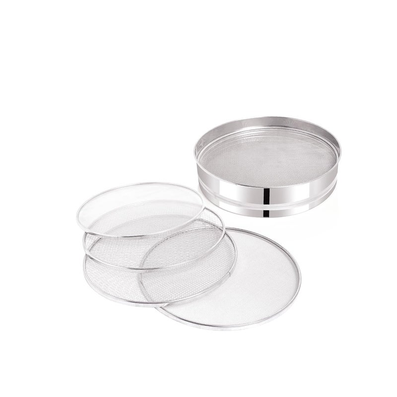 Prokart ProKart HeavyDuty 8Inch Stainless Steel 4 in 1 Interchangeable Sieve Premium Mesh Round Flour Sifter for Baking Maida Flour Atta Chalni Spice Powders Fine Mesh ChalniSieve for Home Kitchen - Image 4