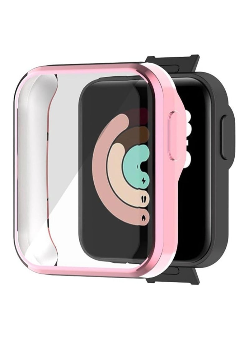 Case for Xiaomi Mi Watch Lite, Protective Film, Silicone TPU Screen Protector Case Cover, Anti-Scratch Anti-Dust Protection Case for Redmi Watch (Pink) - Image 1