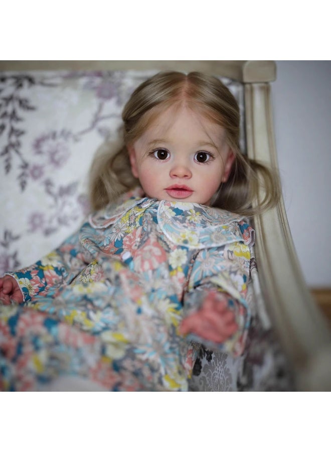 ان بي كي دمية طفلة واقعية، مصنوعة يدويًا من الفينيل الناعم والسيليكون، بحجم ٢٦ بوصة، تبدو وكأنها حقيقية، مجموعة ألعاب للأطفال. - Image 1