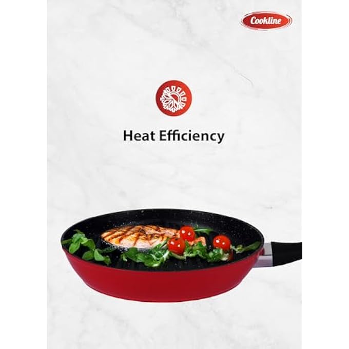 Cookline Forged Aluminum NonStick Fry Pan 24Cm Red Exterior Induction Compatible Easy To Clean - Image 5