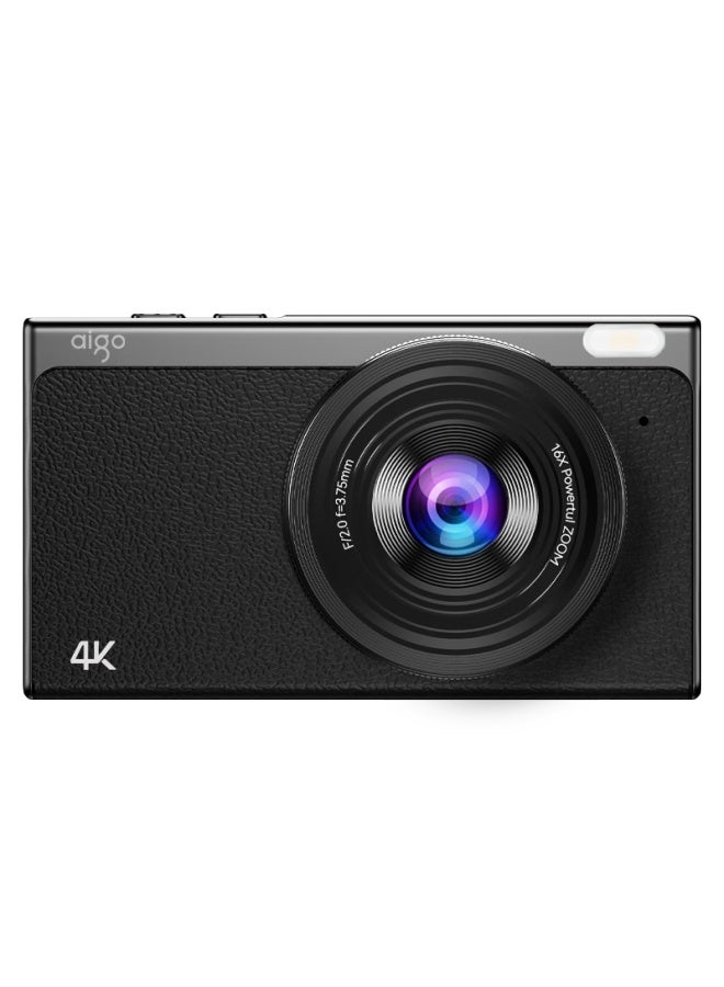 Aigo Patriot D1 Student Digital Camera Birthday Gift For Girls Entry-level Hd Travel Campus Compact Retro Ccd Alternative Black 32gb