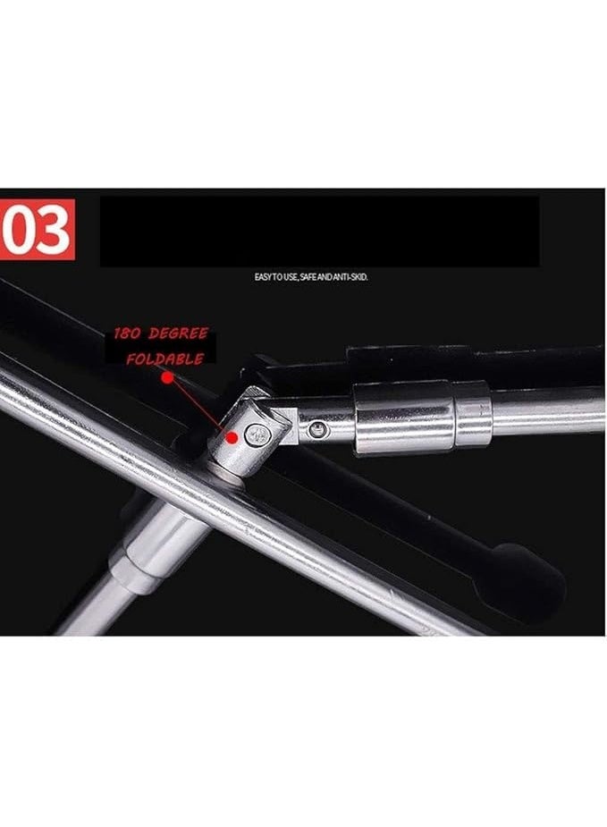 Folding Tire Lug Wrench – 4-Way Compact Cross Wrench for Car & Truck Wheel Nut Removal - Image 4