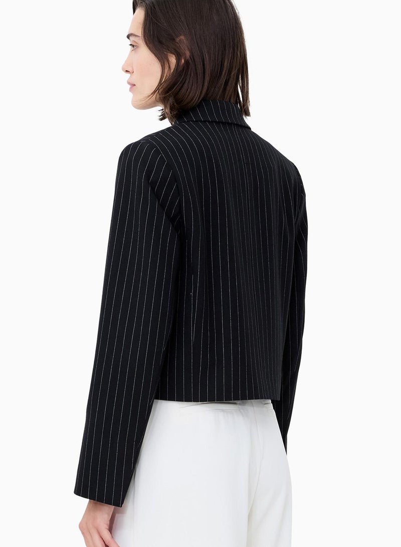French Connection Morgan Tailored Pinstripe Cropped Blazer - Image 3
