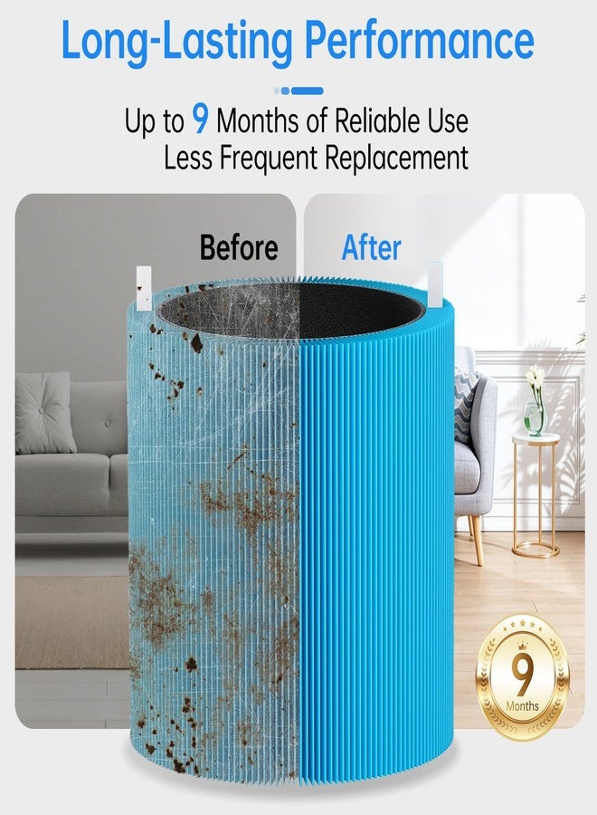 Bpbdzz 2 Pack Blue Pure 311i Max AllergenBlock Replacement Filter, Compatible with BLUEAIR Blue Pure 311i Max Air Purifier, Advanced Activated Carbon Filter - Image 5