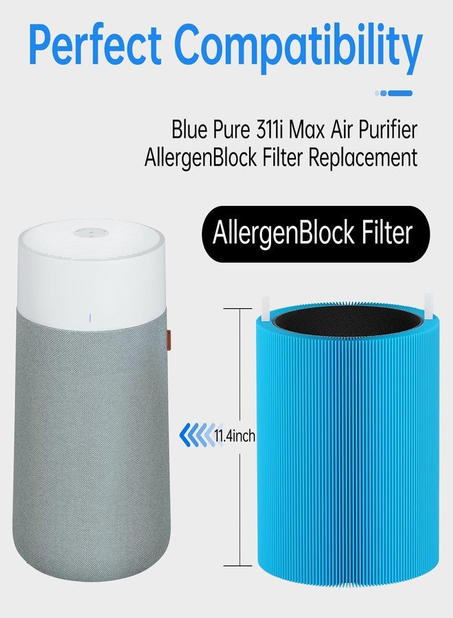 Bpbdzz 2 Pack Blue Pure 311i Max AllergenBlock Replacement Filter, Compatible with BLUEAIR Blue Pure 311i Max Air Purifier, Advanced Activated Carbon Filter - Image 2