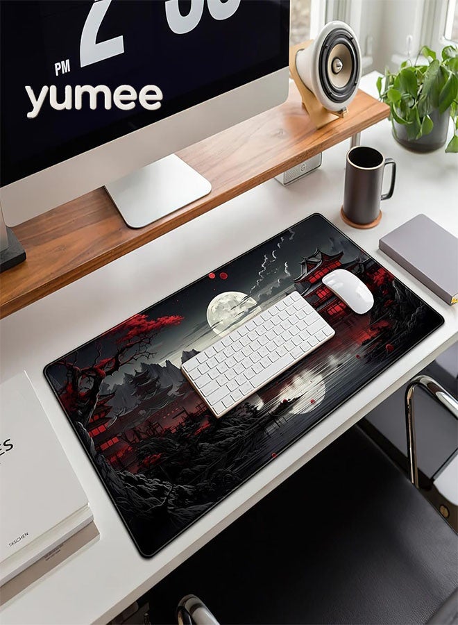 يمي وسادة ماوس كبيرة للمكتب، وسادة ماوس للألعاب مقاومة للماء، 800 × 400 مم، 31.5 × 15.7 بوصة، وسادة ماوس للألعاب، حصيرة مكتب يابانية، حصيرة مكتب مانعة للانزلاق، وسادة ماوس للألعاب، وسادة ماوس سميكة من المطاط، مناسبة للألعاب والمكتب والاستخدام المنزلي - Image 5