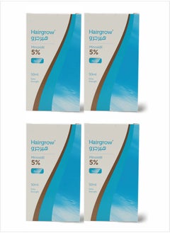 Dar Al Dawa Hairgrow 5% Minoxidil Trusted Hair Loss Solution for Regrowth 50 ML (Pack of 4) 