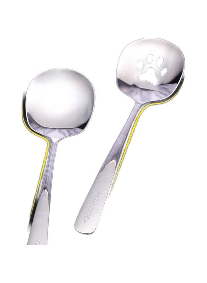 MAX COOK (Maxcook) 304 Stainless Steel Spoons, Large Serving Spoons, Colander Spoons, Extended And Thickened Two-Piece Set Mccu073 - Image 1
