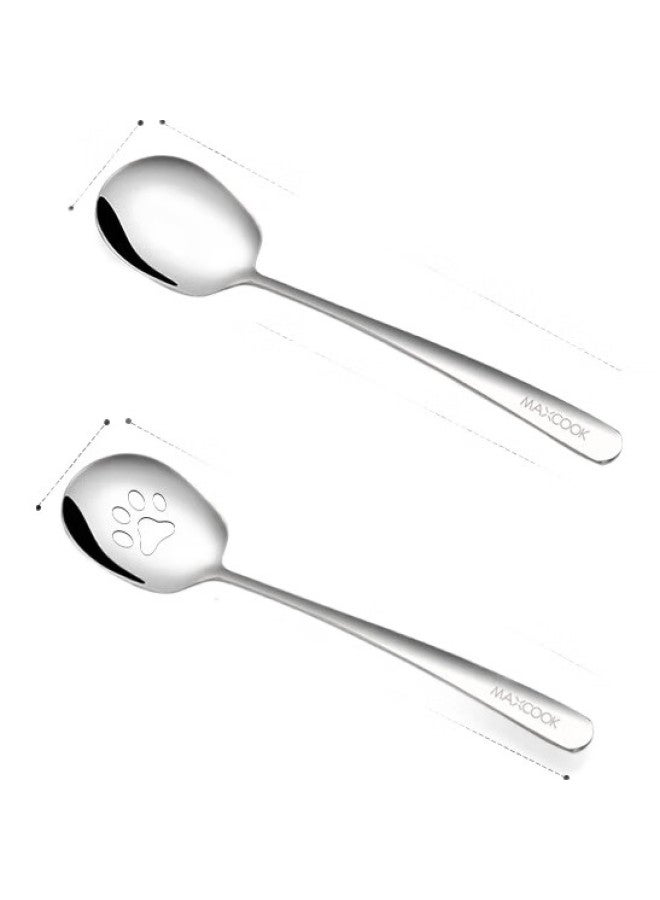 MAX COOK (Maxcook) 304 Stainless Steel Spoons, Large Serving Spoons, Colander Spoons, Extended And Thickened Two-Piece Set Mccu073 - Image 3