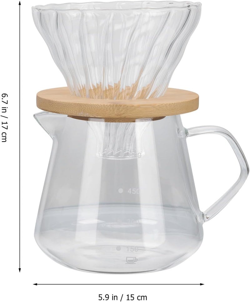 Glass Hand Brew Coffee Maker Strip Cup Household Tea Slag Funnel and Cup Tray - Image 2