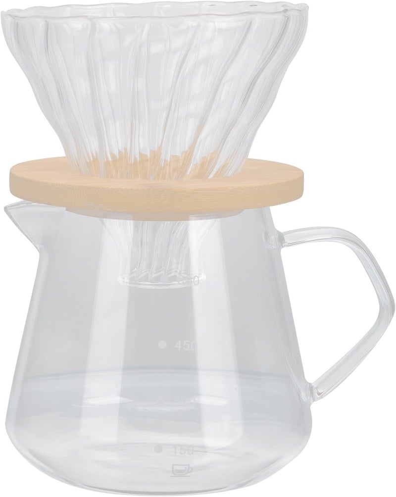 Glass Hand Brew Coffee Maker Strip Cup Household Tea Slag Funnel and Cup Tray - Image 1