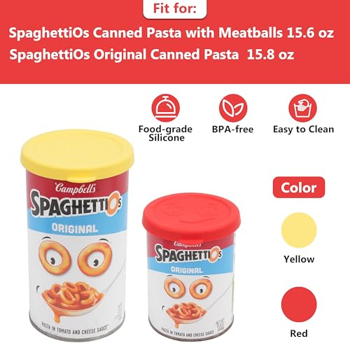 Purekra 2 Packs Silicone Lids Compatible with SpaghettiOs Canned Pasta 15.6 oz and 15.8 oz, Food Sealing Lids for Can, Can Covers for Canned Good, Freezer&Dishwasher Safe (Can NOT Included) - Image 2