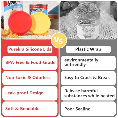 Purekra 2 Packs Silicone Lids Compatible with SpaghettiOs Canned Pasta 15.6 oz and 15.8 oz, Food Sealing Lids for Can, Can Covers for Canned Good, Freezer&Dishwasher Safe (Can NOT Included) - Image 4