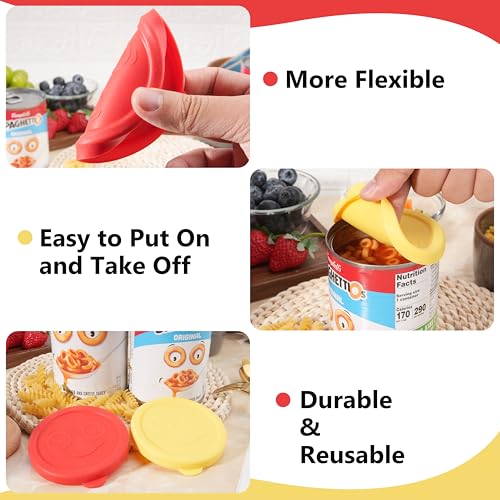 Purekra 2 Packs Silicone Lids Compatible with SpaghettiOs Canned Pasta 15.6 oz and 15.8 oz, Food Sealing Lids for Can, Can Covers for Canned Good, Freezer&Dishwasher Safe (Can NOT Included) - Image 3