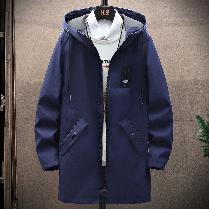 2024 Autumn Mens Medium-Length Jacket Trendy Blazer Vest Fashion Outerwear Overcoat Jumper Coat For Men Camel  - Image 2