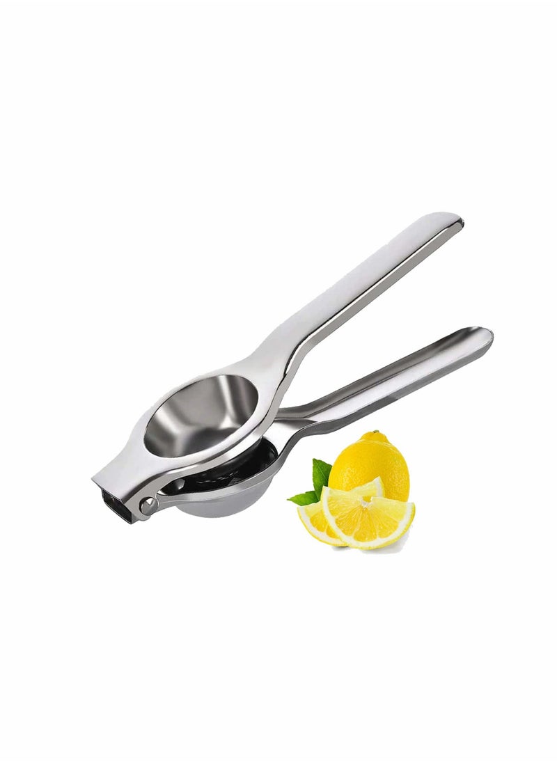 Lemon Squeezer Stainless Steel with Premium Heavy Duty Solid Metal Squeezer Bowl and Food Grade Silicone Handles   Large Manual Citrus Press Juicer and Lime Squeezer Stainless Steel - Image 1