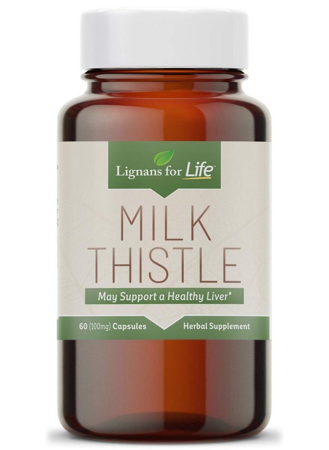 Lignans For Life - Milk Thistle For People 100Mg 60 Vegetarian Capsules Liver Support - Image 1