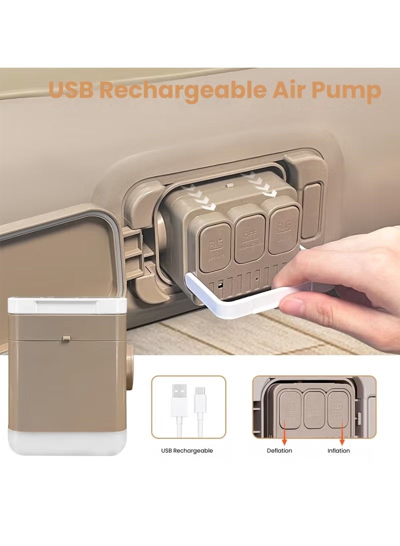 Double Height Air Mattress, Portable Inflatable Bed with Built-in Pump, One-Button Quick Automatic Inflation/Deflation, Ideal for Home or Outdoor Travel Camping - Image 4