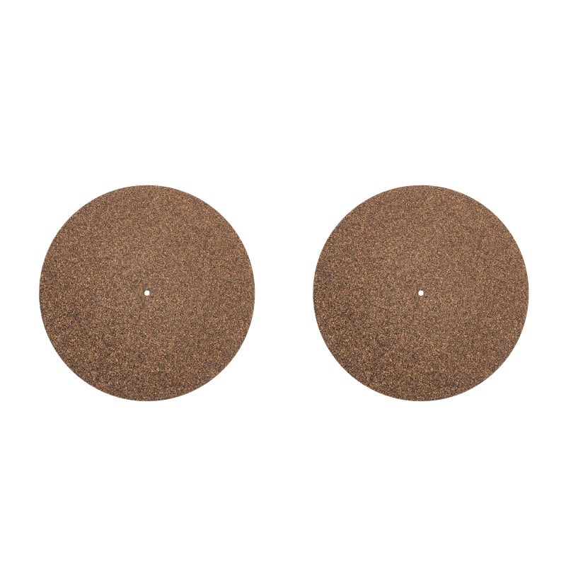 2pcs Simple Cork Made Vinyl Protective Pad for Phonograph Records Turntable Mat - Image 1