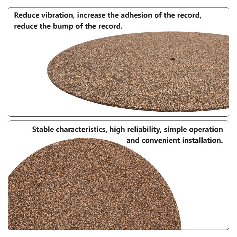 2pcs Simple Cork Made Vinyl Protective Pad for Phonograph Records Turntable Mat - Image 5