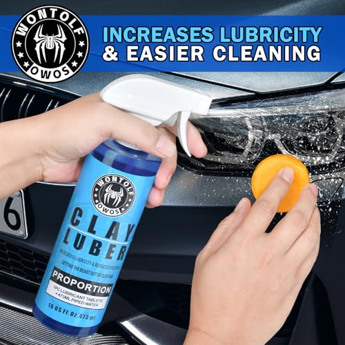 Wontolf Car Clay Bars Auto Detailing and Clay Luber Synthetic Lubricant Kit, 4 Clay Bars, Clay bar Lubricant Tablets 10 Pack(1pc=16 fl oz), Spray Bottle and Microfiber Towel for Car Detailing Cleaning - Image 4